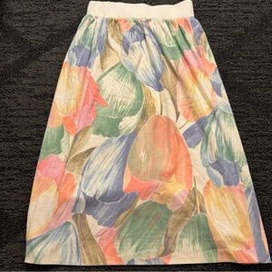 Peter Popovich Y2k Pastel Floral‎ Women's Maxi Skirt Size S Vintage Cottage